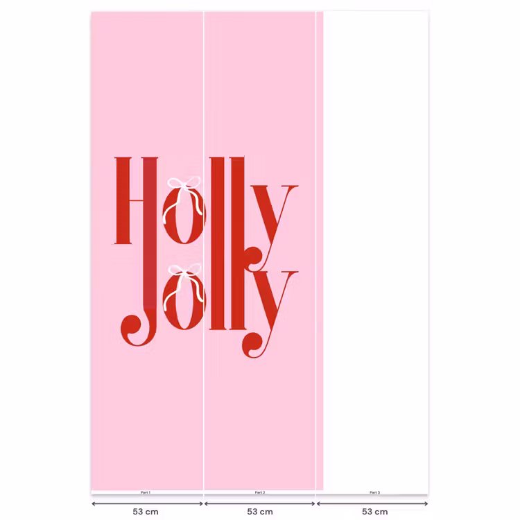 Behang - Kerst - Tekst - Rood - Roze — 6