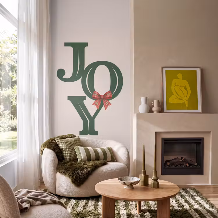 Behang - Tekst - Kerst - Groen — 1