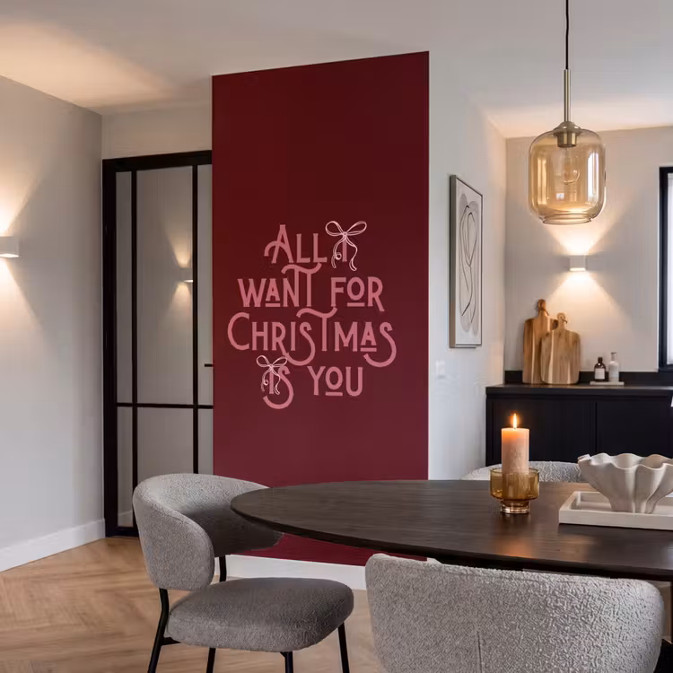 Behang - Tekst - Kerst - Rood - Roze — 5