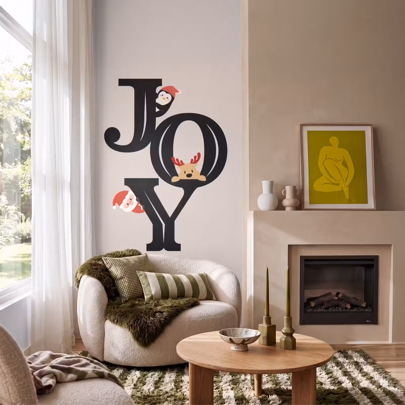 Behang - Joy - Animatie - Zwart - Kerst — 1