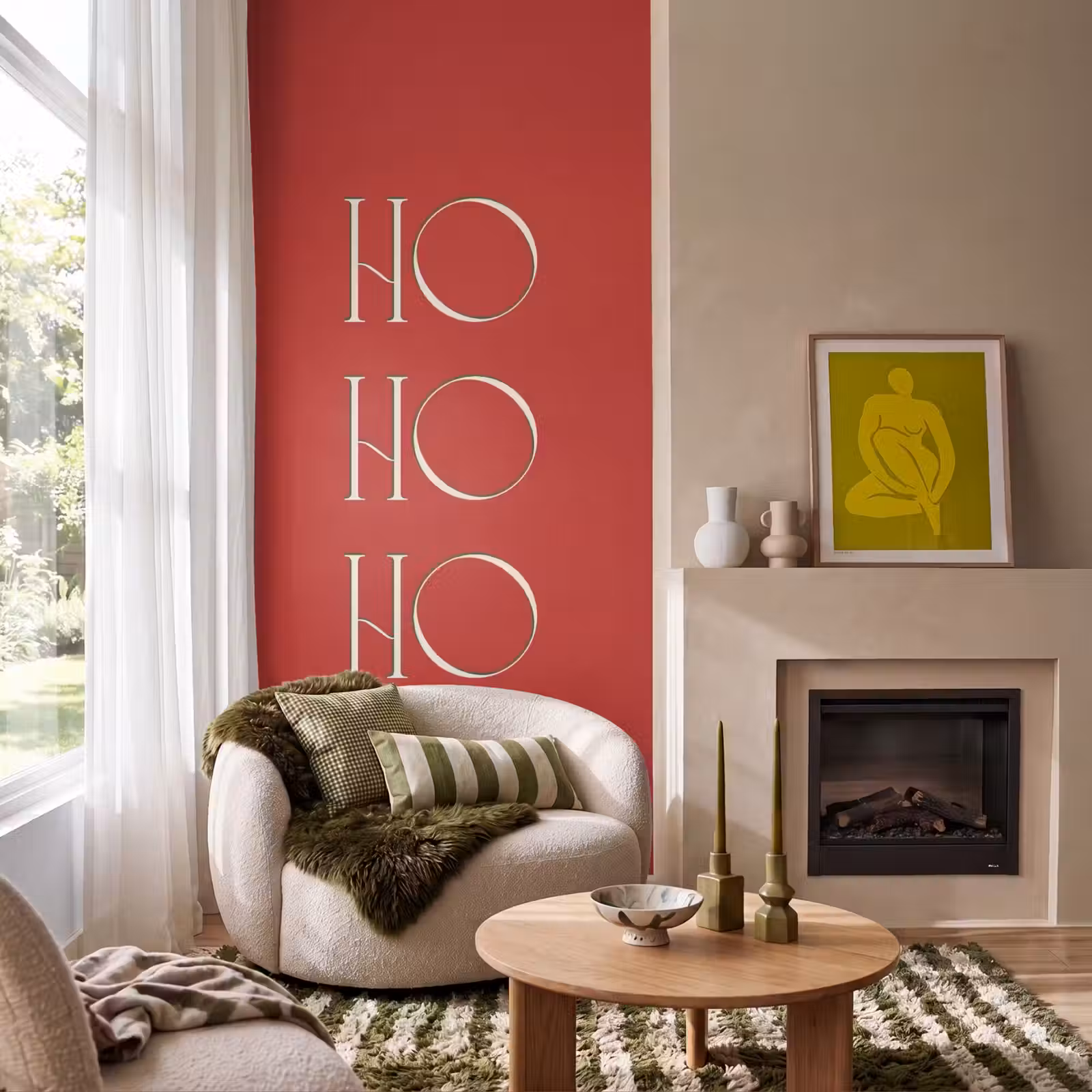 Behang - Tekst - Kerst - Modern - Rood — 1