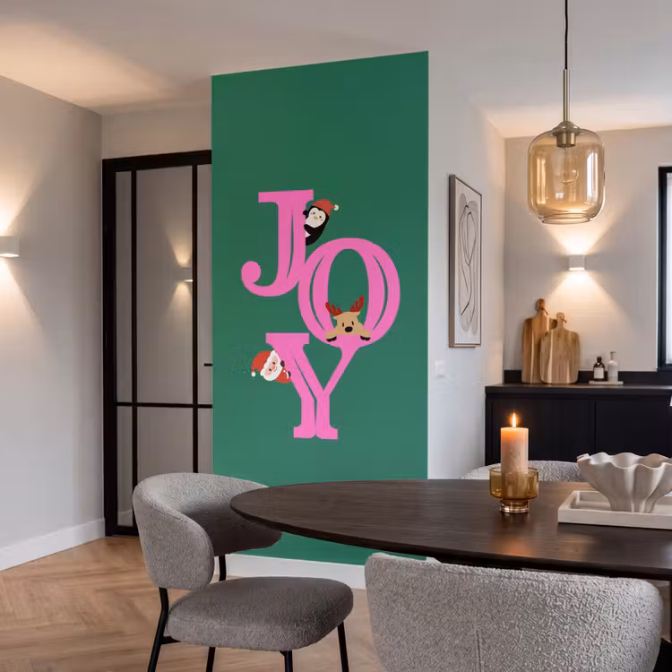 Behang - Joy - Kerst - Animatie - Roze - Groen — 5