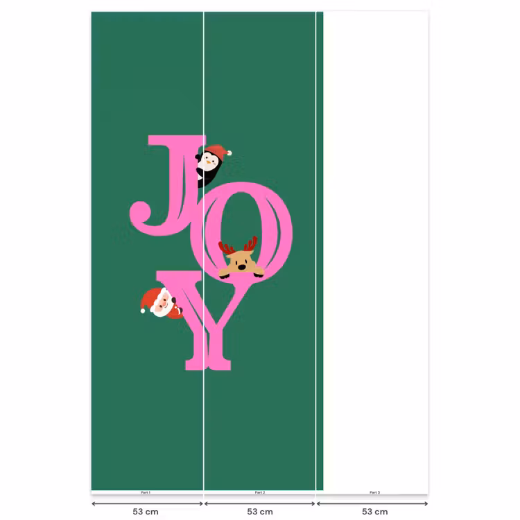Behang - Joy - Kerst - Animatie - Roze - Groen — 6