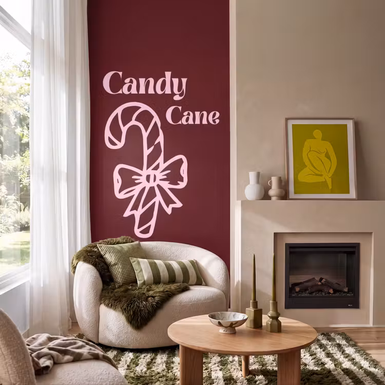 Behang - Kerst - Snoep - Tekst - Roze — 1