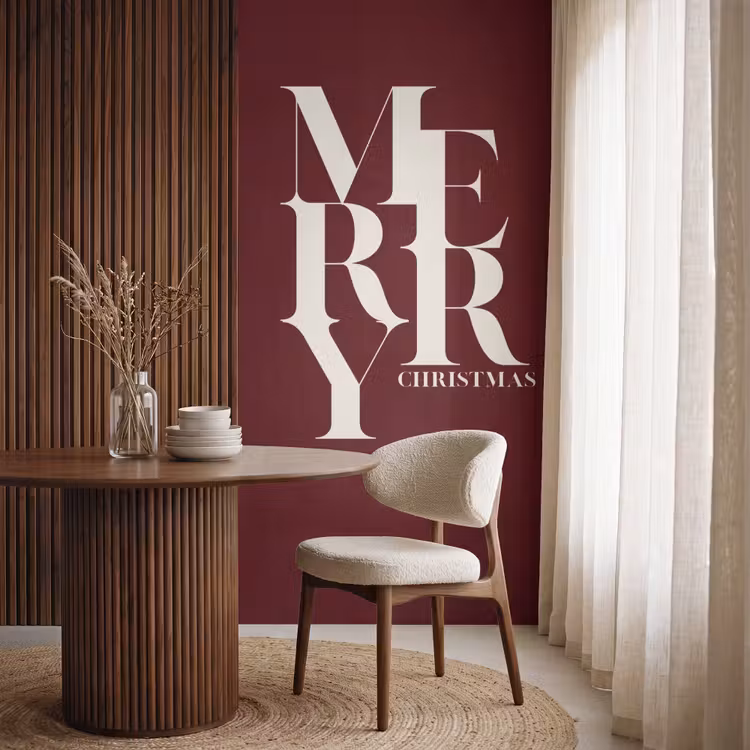 Behang - Merry - Tekst - Donker - Rood — 4