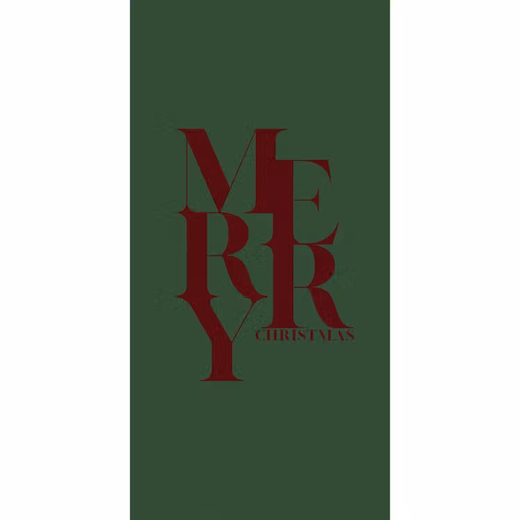Behang - Merry - Tekst - Groen - Kerst — 2