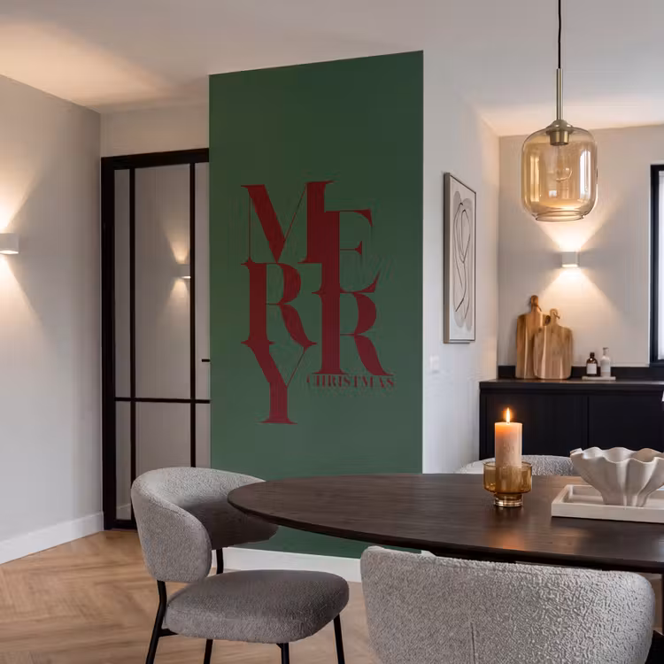 Behang - Merry - Tekst - Groen - Kerst — 5
