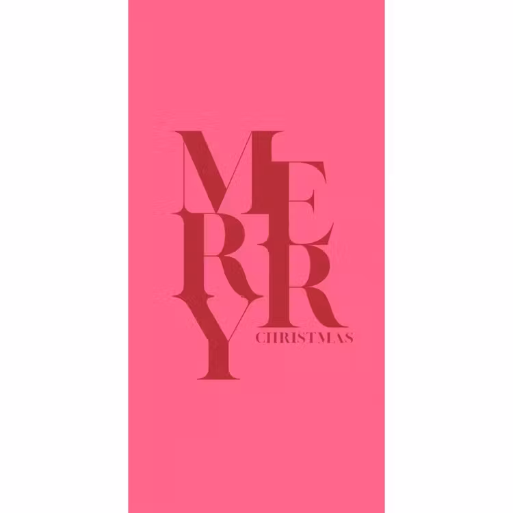 Behang - Merry - Tekst - Kerst - Roze — 2