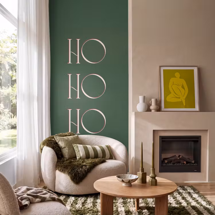 Behang - Tekst - Kerst - Modern - Groen — 1