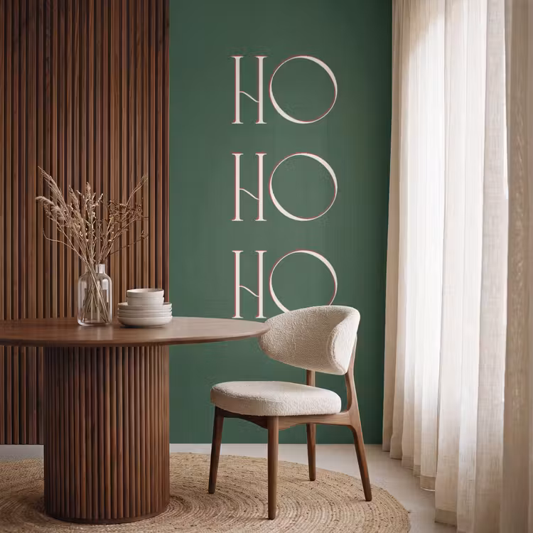 Behang - Tekst - Kerst - Modern - Groen — 4