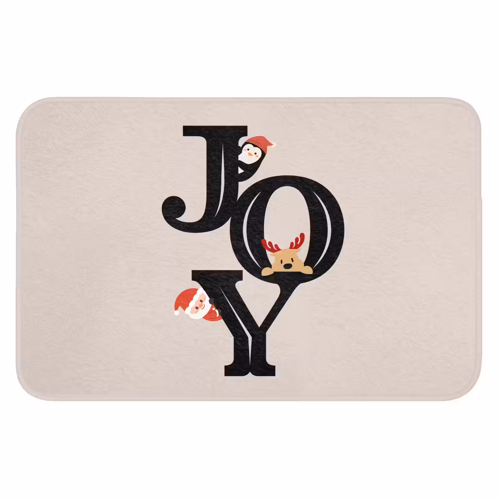 Badmat - Joy - Animatie - Zwart - Kerst — 1
