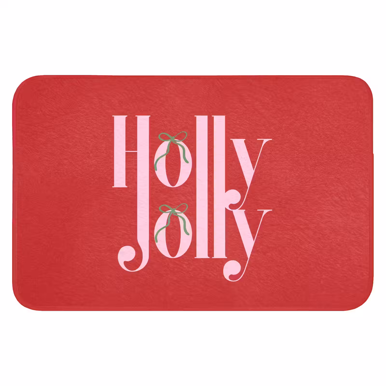 Badmat - Kerst - Roze - Rood - Tekst — 1