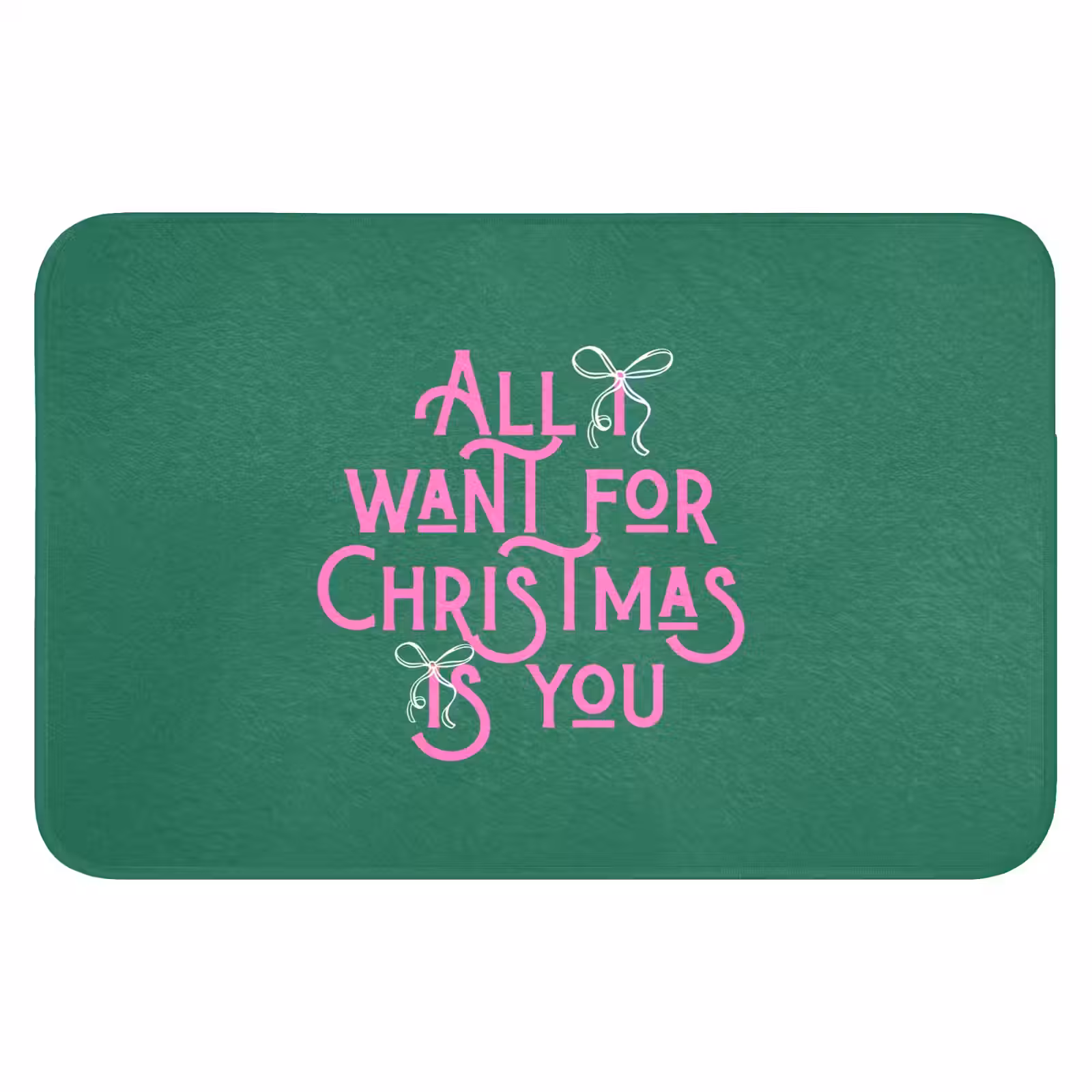 Badmat - Kerst - Tekst - Roze - Groen — 1