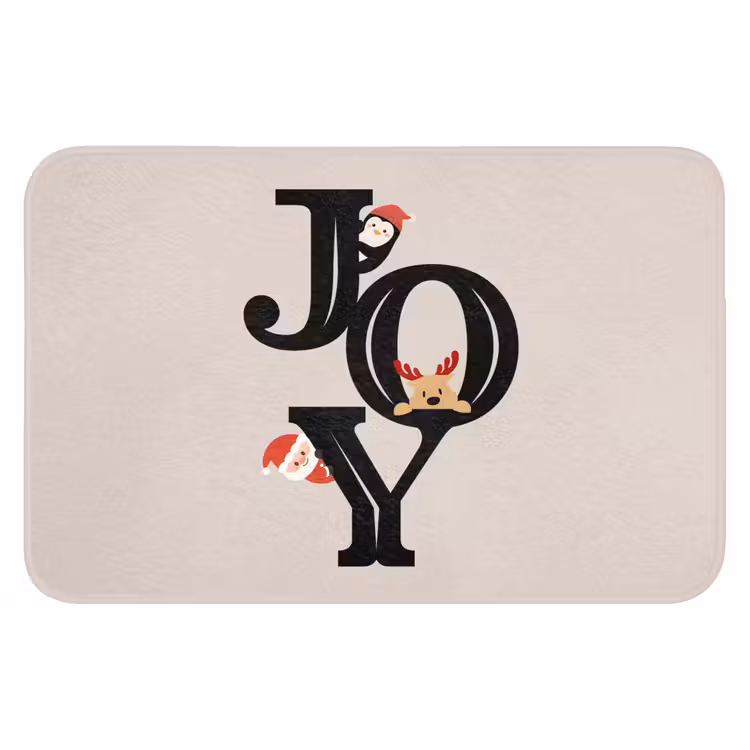 Badmat - Joy - Animatie - Zwart - Kerst — 1