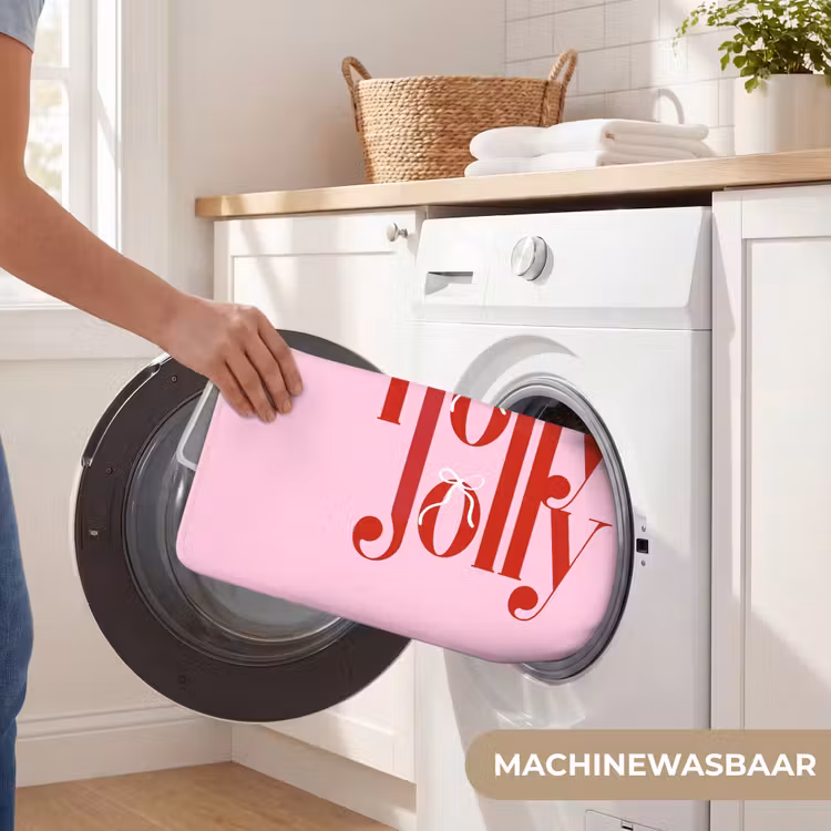 Badmat - Kerst - Tekst - Rood - Roze — 7