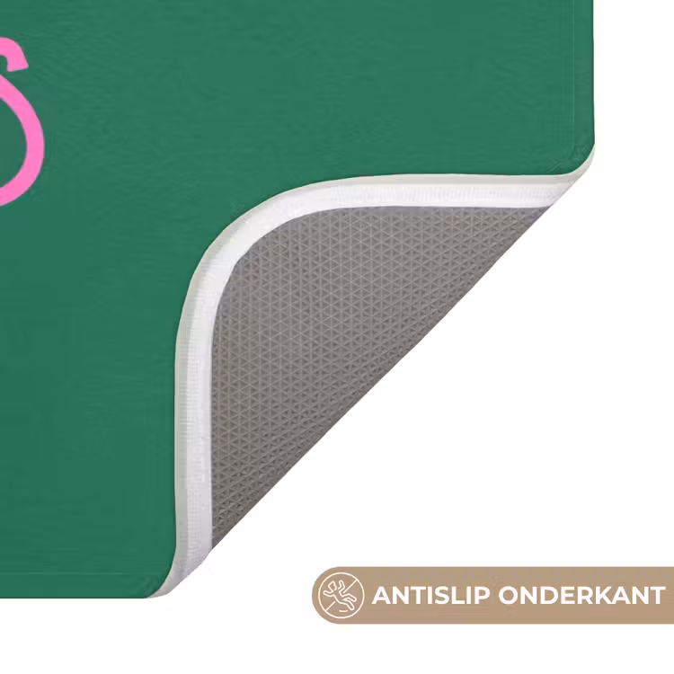 Badmat - Kerst - Tekst - Roze - Groen — 3