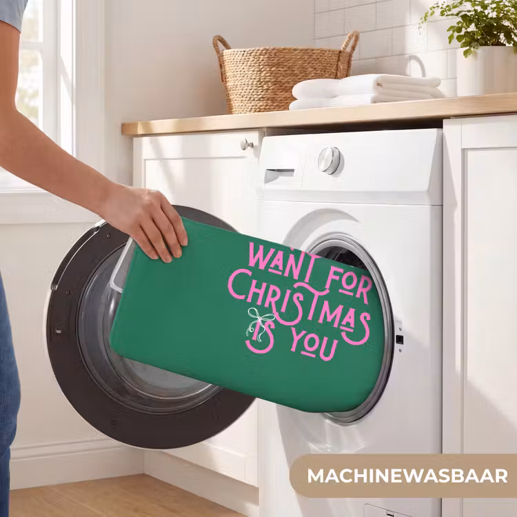 Badmat - Kerst - Tekst - Roze - Groen — 7