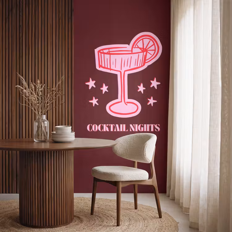 Behang - Cocktail - Kerst - Burgundy - Roze — 4