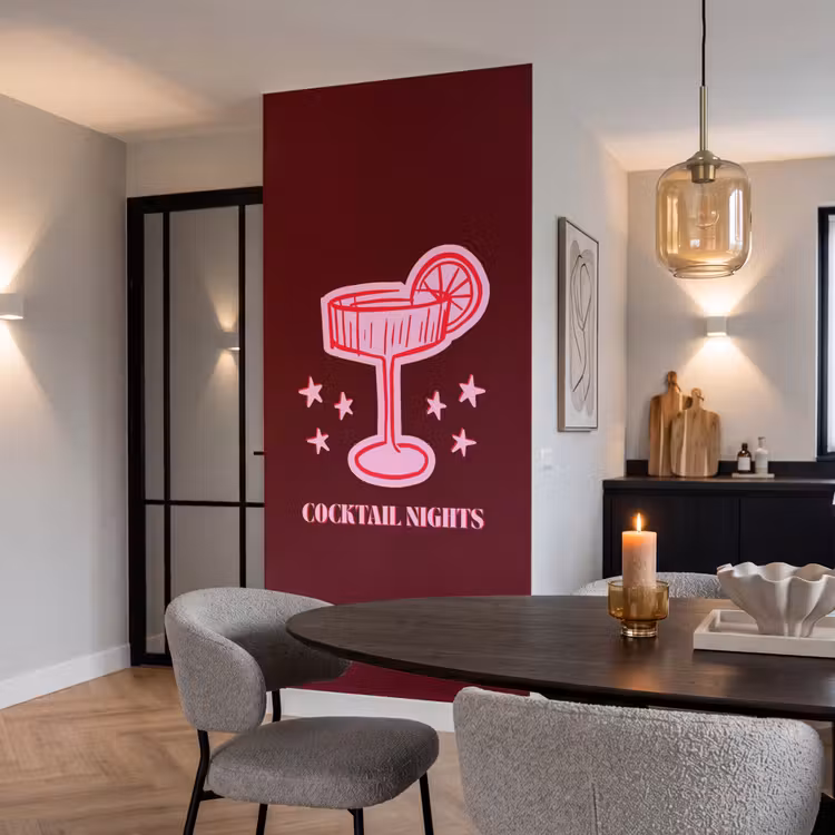 Behang - Cocktail - Kerst - Burgundy - Roze — 5