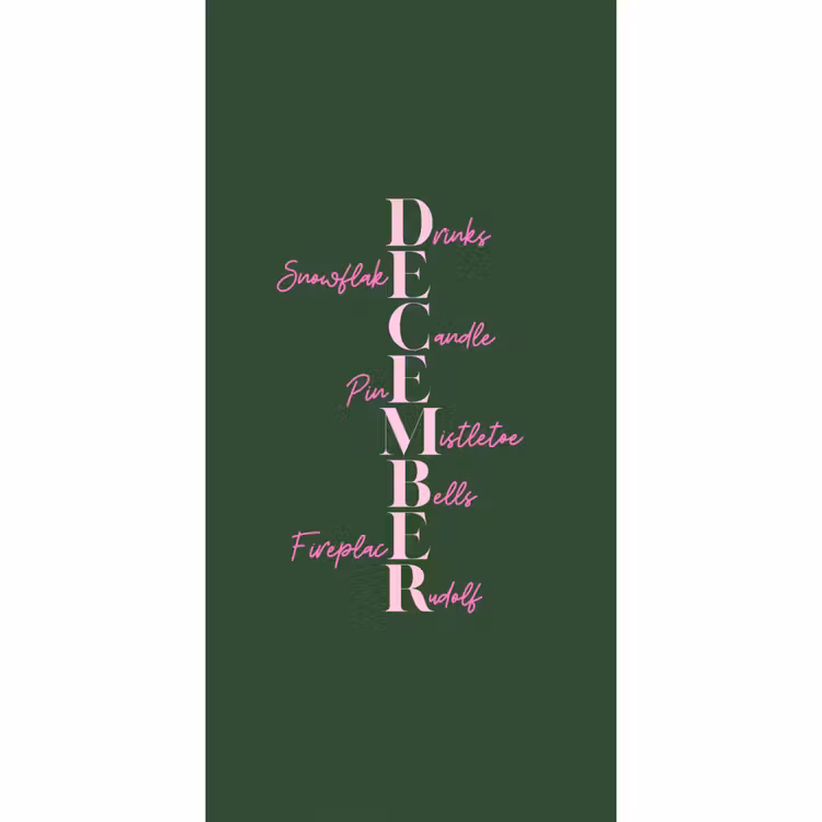 Behang - December - Tekst - Kerst - Groen — 2