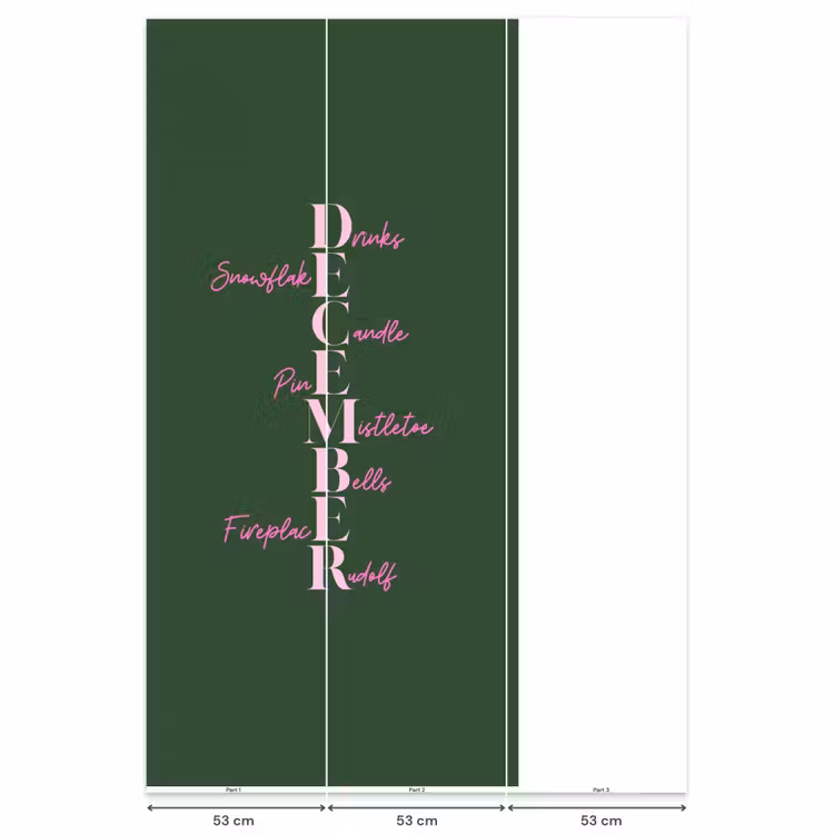Behang - December - Tekst - Kerst - Groen — 6