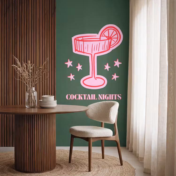 Behang - Cocktail - Kerst - Roze - Groen — 4