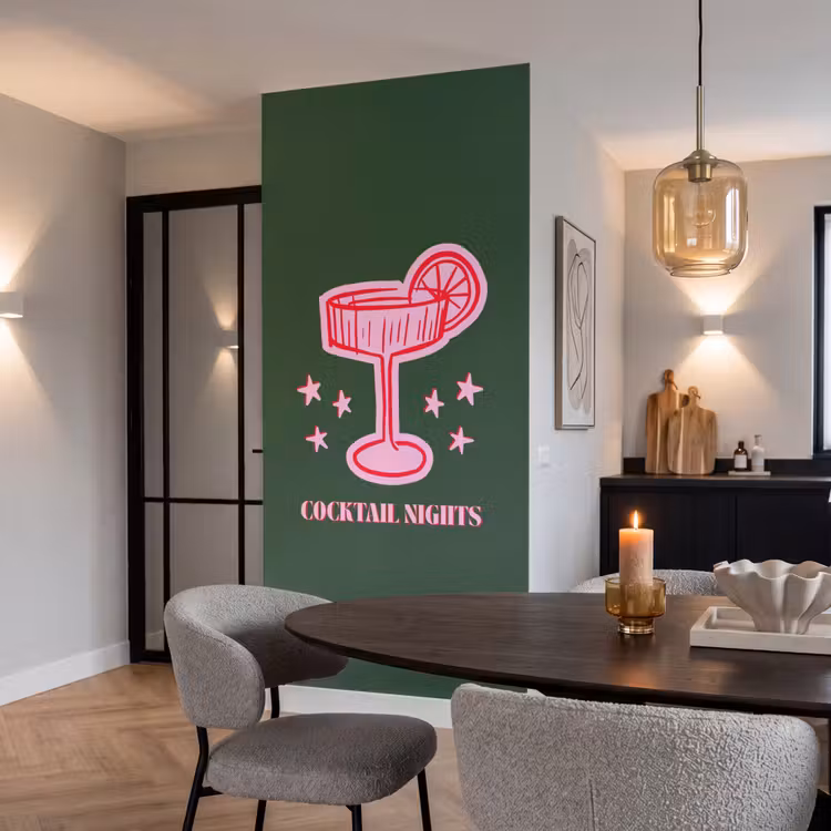 Behang - Cocktail - Kerst - Roze - Groen — 5