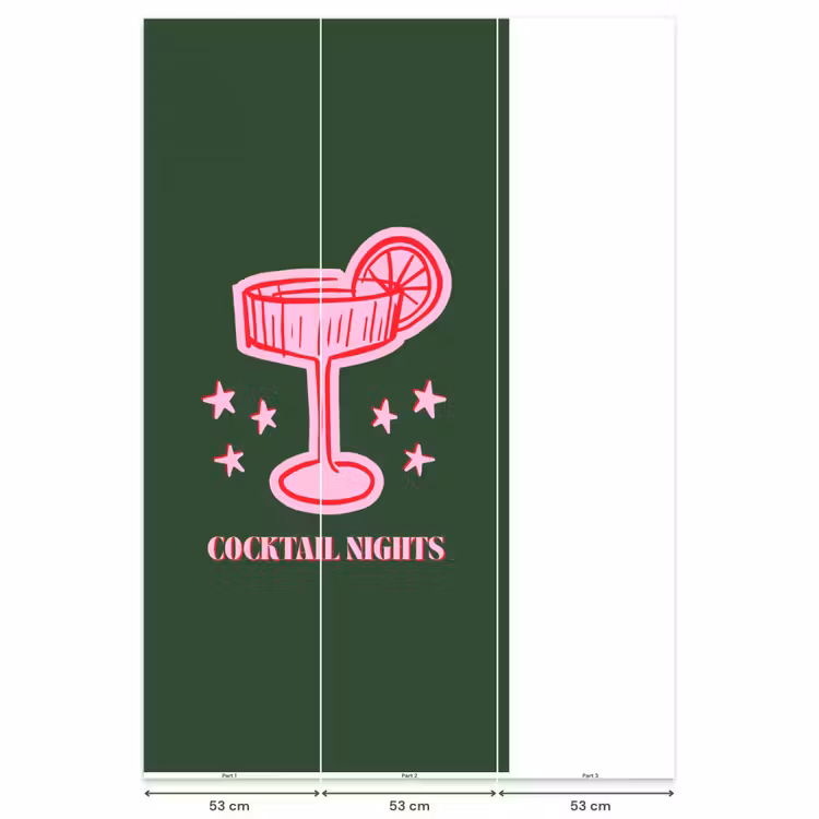 Behang - Cocktail - Kerst - Roze - Groen — 6