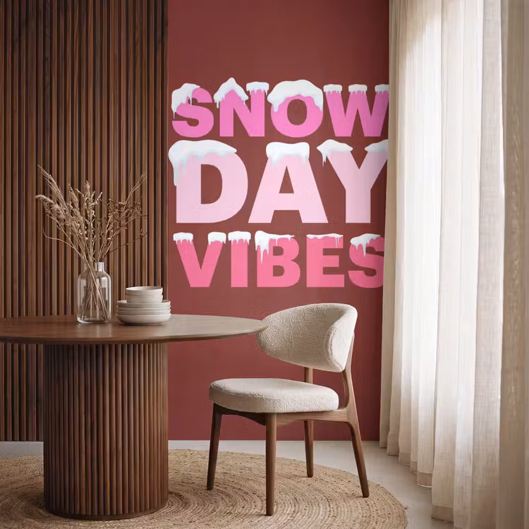 Behang - Kerst - Tekst - Sneeuw - Rood - Roze — 4