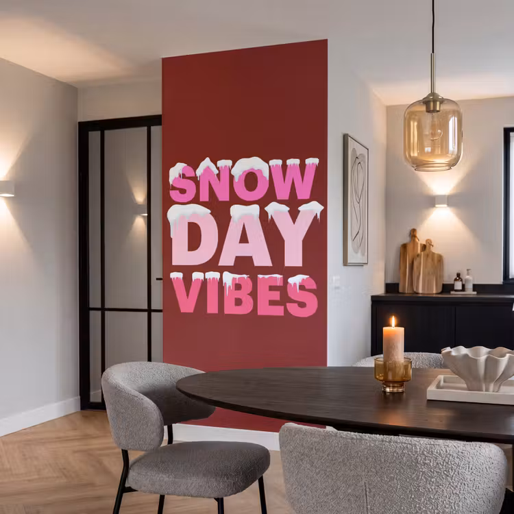 Behang - Kerst - Tekst - Sneeuw - Rood - Roze — 5