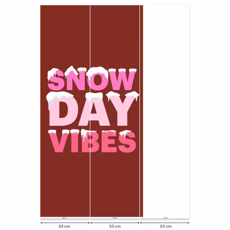 Behang - Kerst - Tekst - Sneeuw - Rood - Roze — 6