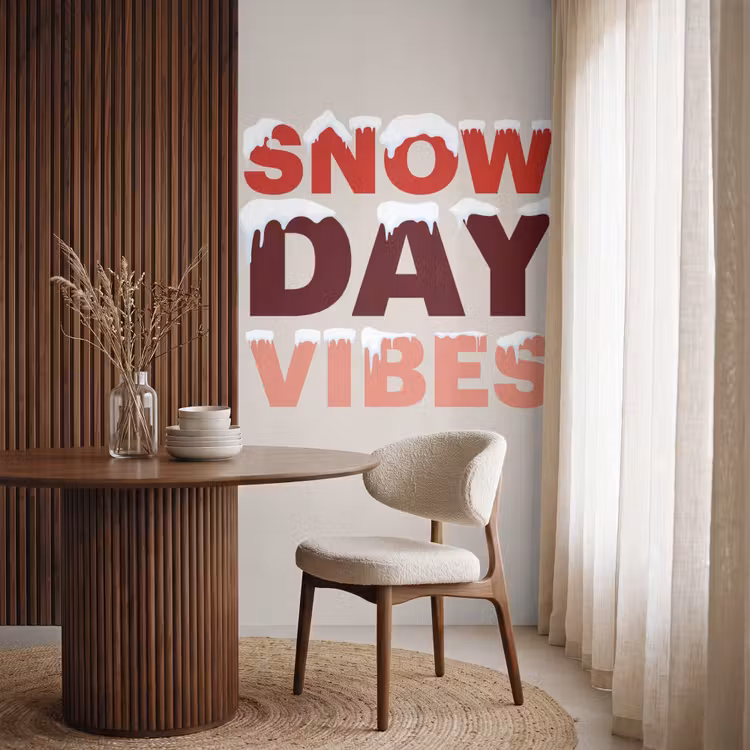 Behang - Sneeuw - Kerst - Tekst - Rood — 4
