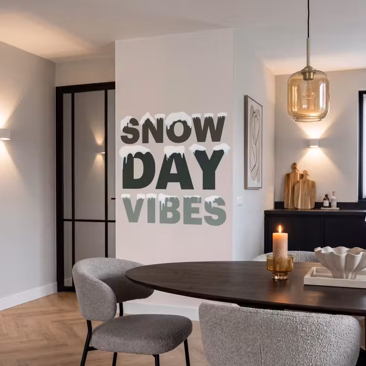 Behang - Sneeuw - Tekst - Kerst - Beige — 5