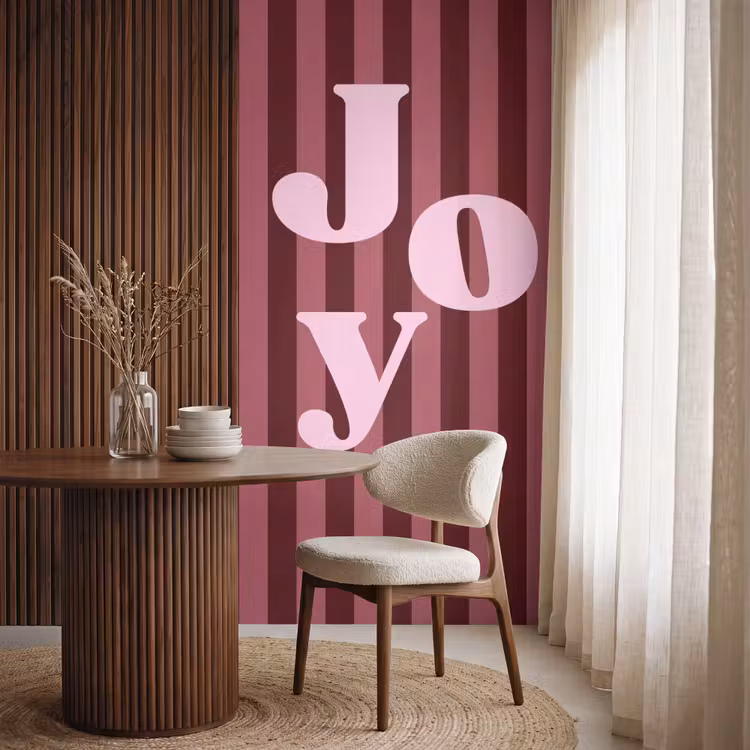 Behang - Joy - Kerst - Tekst - Roze — 4