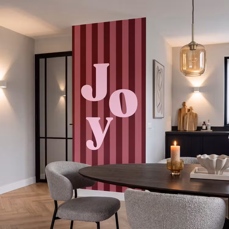 Behang - Joy - Kerst - Tekst - Roze — 5