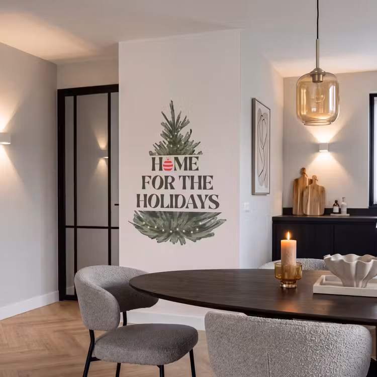 Behang - Kerst - Tekst - Kerstboom - Beige — 5