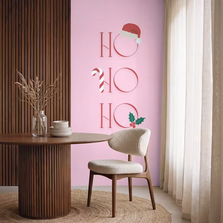 Behang - Kerst - Tekst - Roze - Illustratie — 4