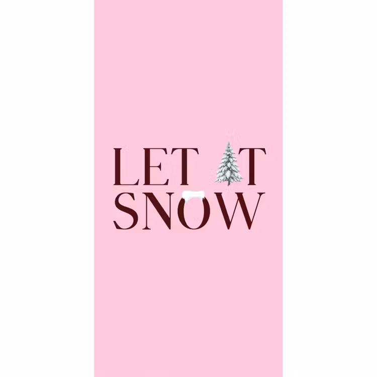 Behang - Kerst - Tekst - Sneeuw - Roze — 2