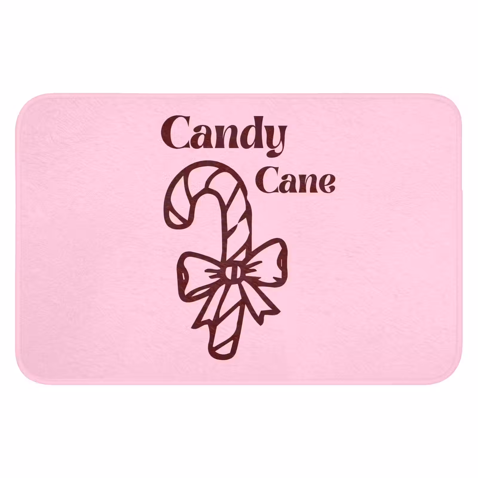 Badmat - Kerst - Snoep - Tekst - Bruin - Roze — 1