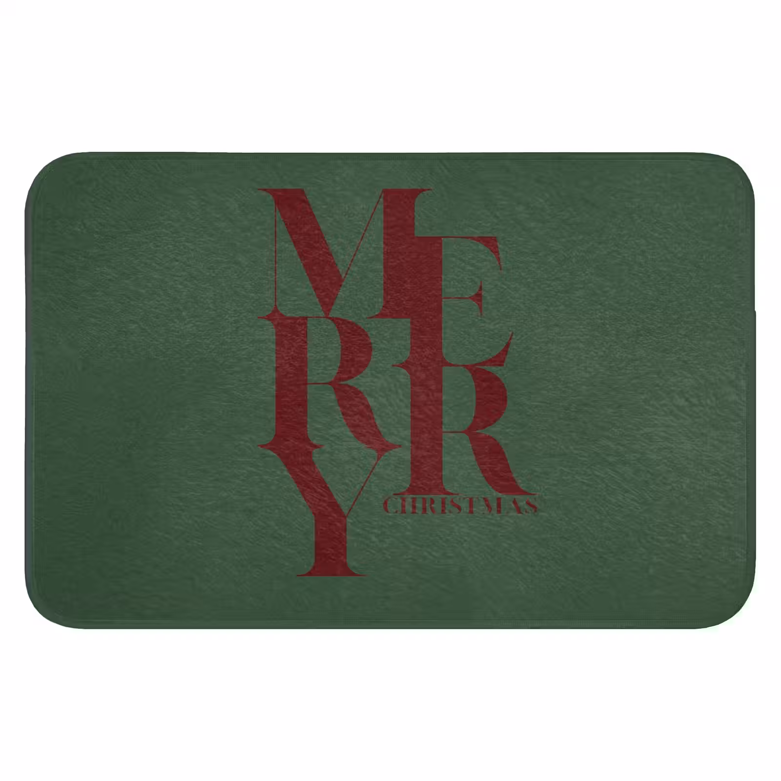 Badmat - Merry - Tekst - Groen - Kerst — 1