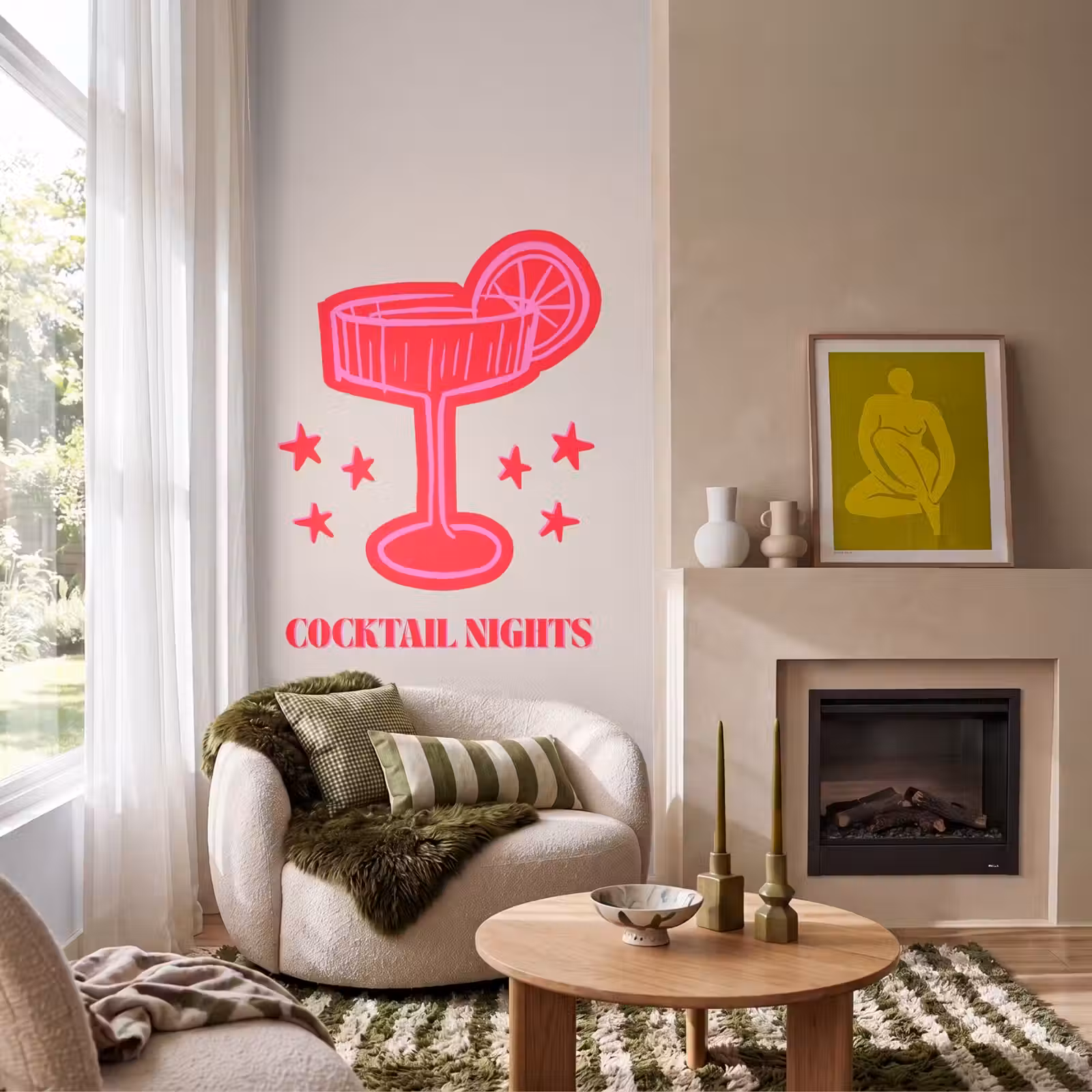 Behang - Cocktail - Kerst - Beige - Roze — 1