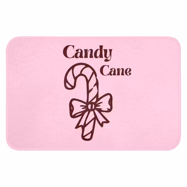 Badmat - Kerst - Snoep - Tekst - Bruin - Roze — 1