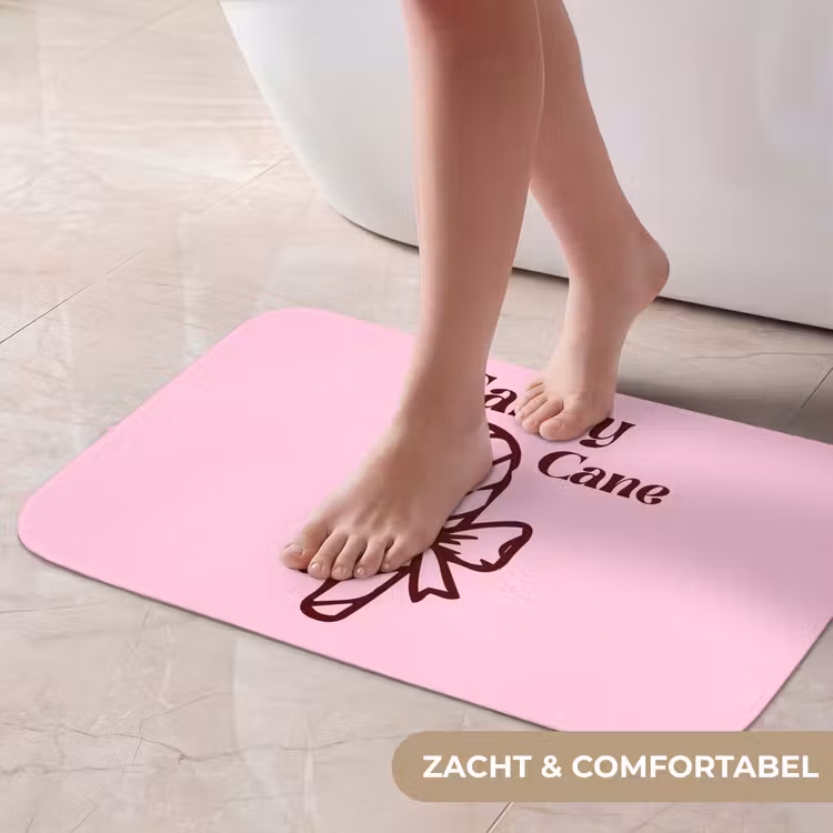 Badmat - Kerst - Snoep - Tekst - Bruin - Roze — 5