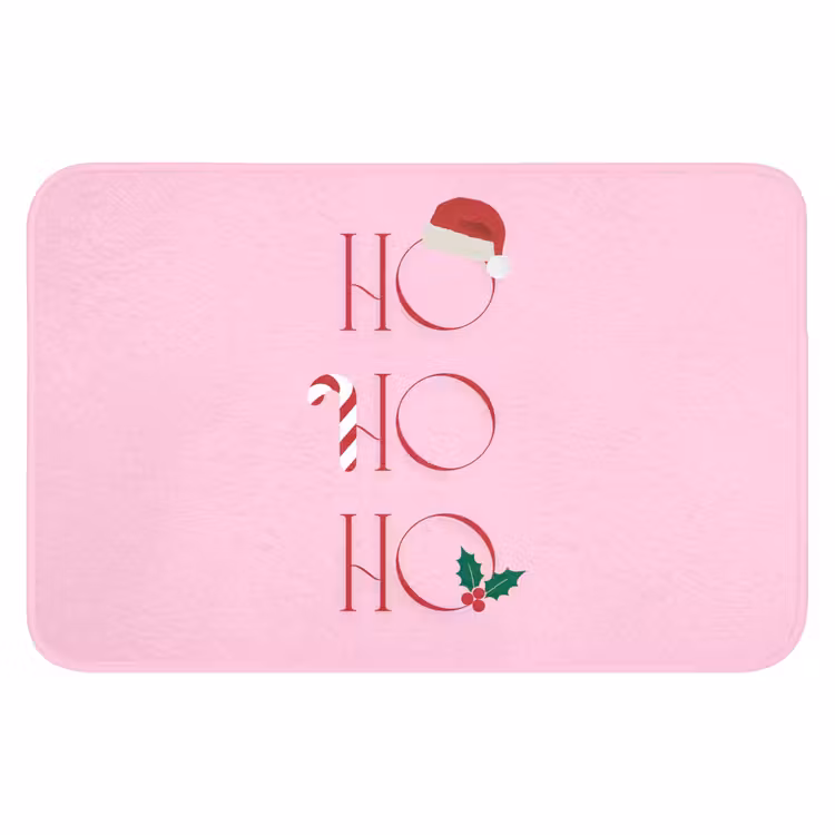 Badmat - Kerst - Tekst - Roze - Illustratie — 1