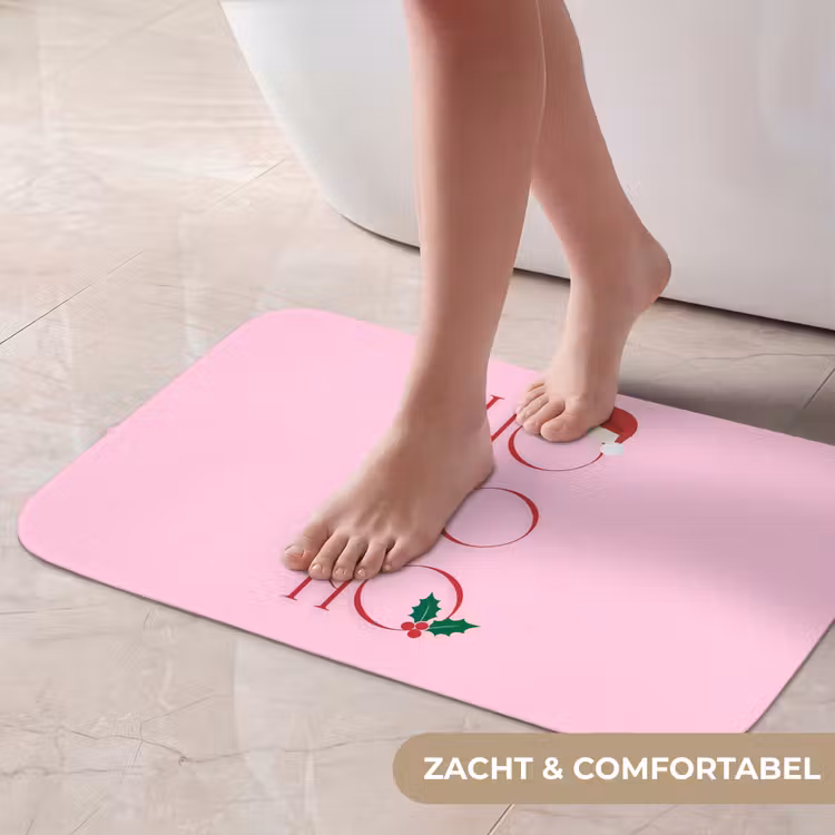 Badmat - Kerst - Tekst - Roze - Illustratie — 5