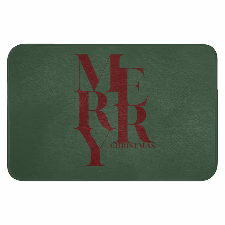 Badmat - Merry - Tekst - Groen - Kerst — 1