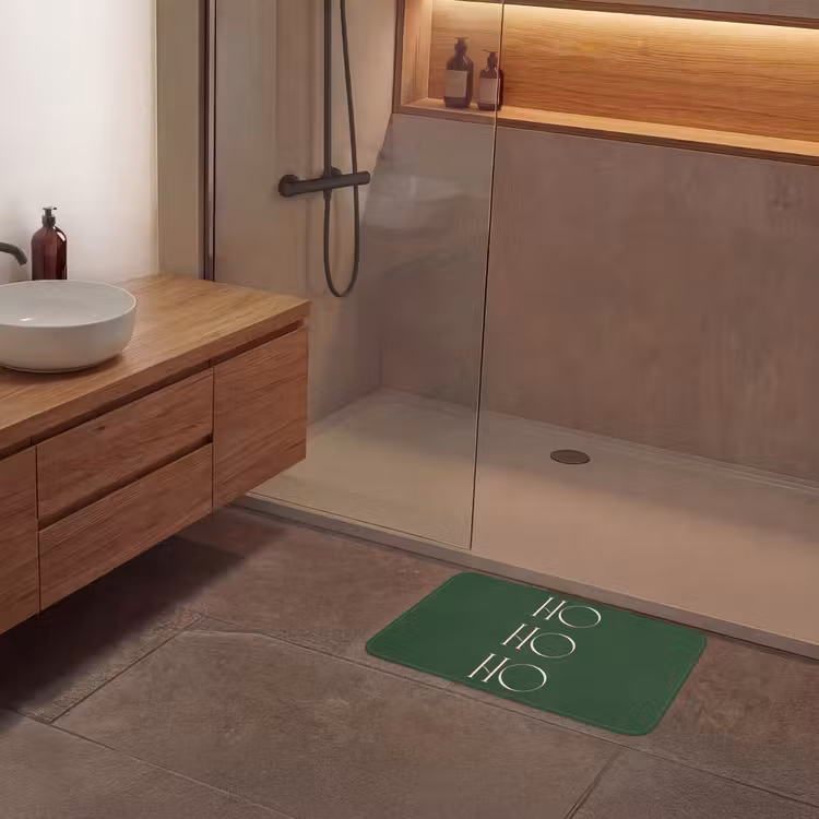 Badmat - Tekst - Kerst - Modern - Groen — 6