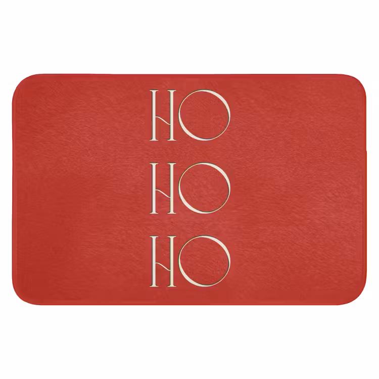 Badmat - Tekst - Kerst - Modern - Rood — 1