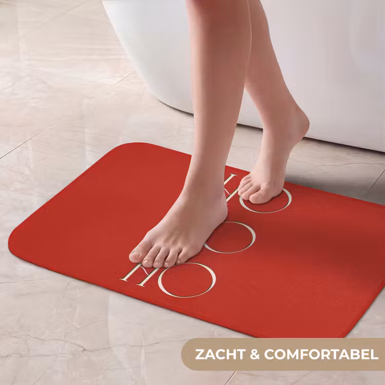 Badmat - Tekst - Kerst - Modern - Rood — 5