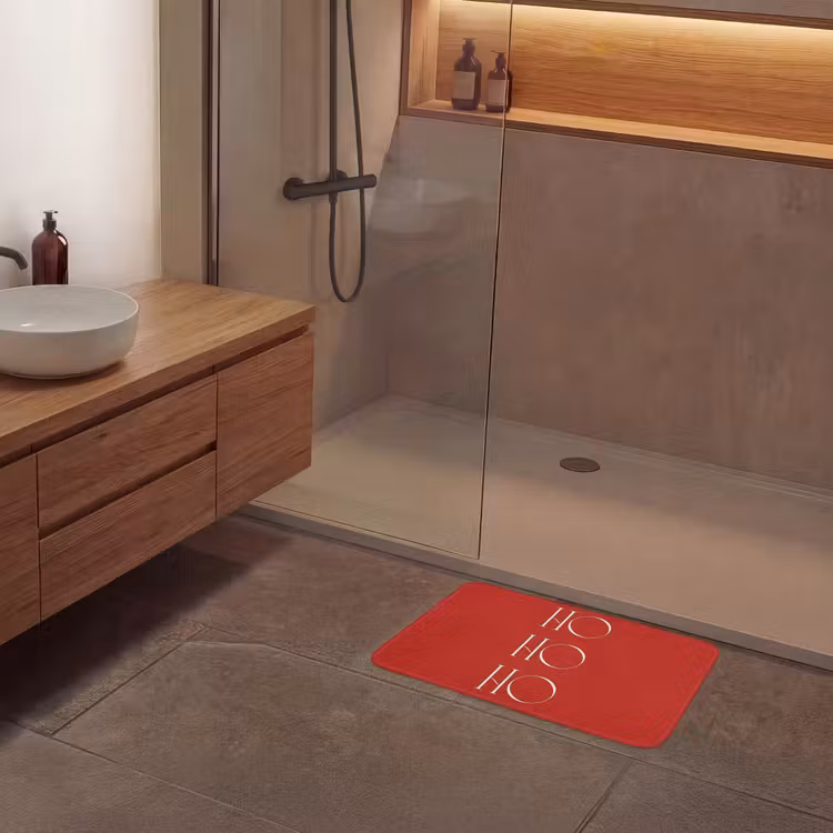 Badmat - Tekst - Kerst - Modern - Rood — 6